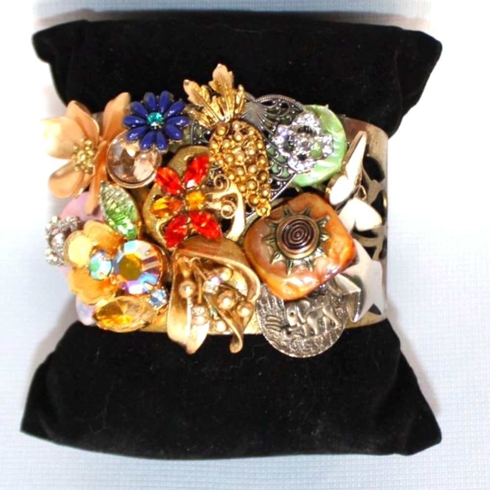 Copper Cuff with Abstract Jewelry Design